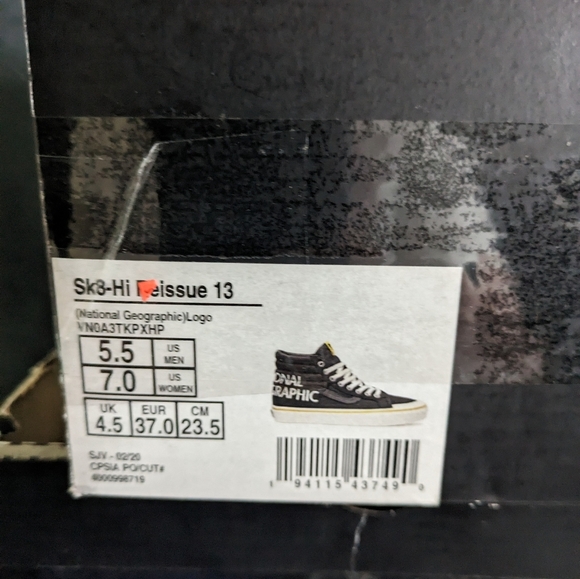 Vans National Geographic Box Logo SK8 Hi Reissue Women Black White (2020) 1223 - Picture 7 of 12